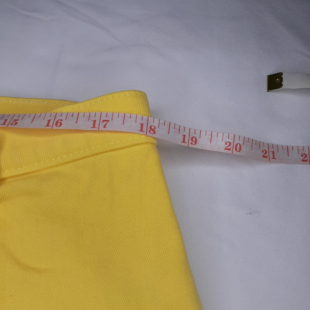J Crew Yellow Garment-dyed Japanese Denim Wrap Mini Skirt Size 32 - Picture 5 of 8